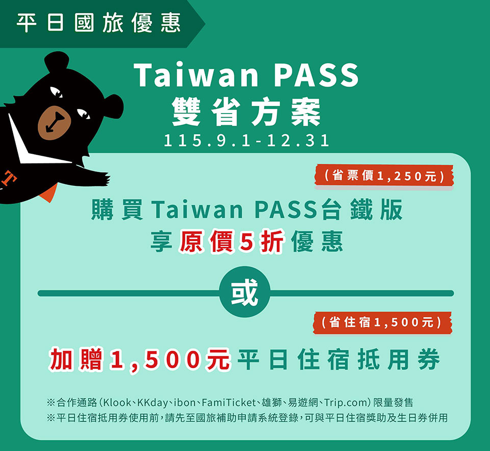 Taiwan PASS雙省方案(圖/交通部觀光署提供)